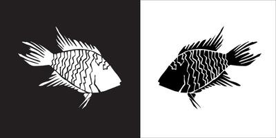 illustration graphique de poisson icône vecteur