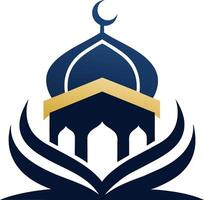 rationalisé islamique emblème, minimalisme, blanc vecteur
