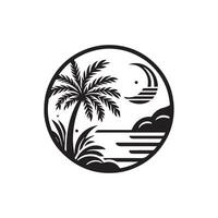 minimaliste plage logo sur une blanc Contexte vecteur