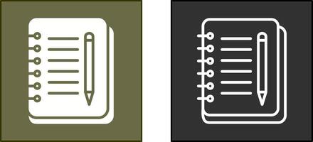 carnet et stylo icône vecteur