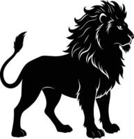 une noir et blanc illustration de une Lion vecteur