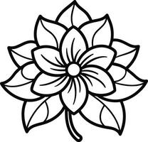 une dessin de une lotus fleur avec feuilles et feuilles vecteur