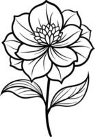 une dessin de une lotus fleur avec feuilles et feuilles vecteur