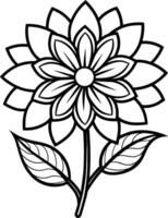 une dessin de une lotus fleur avec feuilles et feuilles vecteur