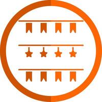 guirlande glyphe Orange cercle icône vecteur