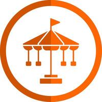 carrousel glyphe Orange cercle icône vecteur