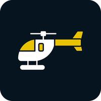 icône de deux couleurs de glyphe d'hélicoptère vecteur