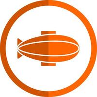 Zeppelin glyphe Orange cercle icône vecteur