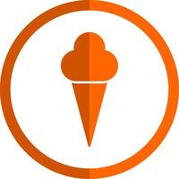 la glace crème glyphe Orange cercle icône vecteur
