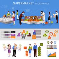 Infographie des gens de supermarché vecteur