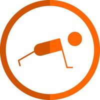 exercice glyphe Orange cercle icône vecteur
