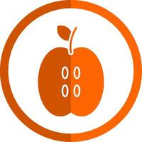 Pomme glyphe Orange cercle icône vecteur