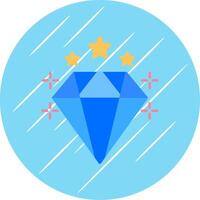 diamant plat bleu cercle icône vecteur