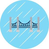 pont plat bleu cercle icône vecteur
