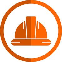 casque glyphe Orange cercle icône vecteur