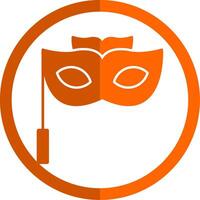 œil masque glyphe Orange cercle icône vecteur