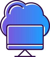 nuage l'informatique pente rempli icône vecteur