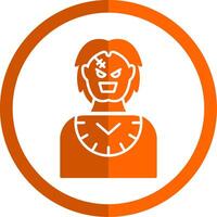baron glyphe Orange cercle icône vecteur