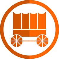 le chariot glyphe Orange cercle icône vecteur