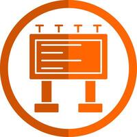 panneau d'affichage glyphe Orange cercle icône vecteur