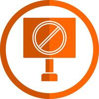interdit signe glyphe Orange cercle icône vecteur