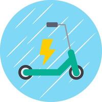 électrique scooter plat bleu cercle icône vecteur