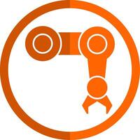 mécanique bras glyphe Orange cercle icône vecteur