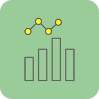 Les données une analyse rempli Jaune icône vecteur