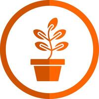 plante glyphe Orange cercle icône vecteur