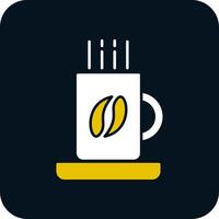 icône de deux couleurs de glyphe de tasse à café vecteur