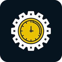 icône de deux couleurs de glyphe de gestion du temps vecteur