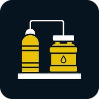 icône de deux couleurs de glyphe de raffinerie de pétrole vecteur