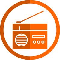 radio glyphe Orange cercle icône vecteur