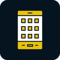 icône de deux couleurs de glyphe de téléphone portable vecteur