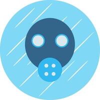 gaz masque plat bleu cercle icône vecteur