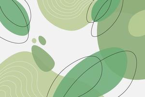 forme organique abstraite dessinés à la main fond minimal vert esthétique vecteur