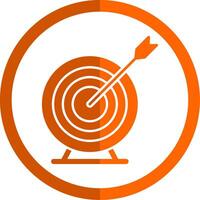 objectif glyphe Orange cercle icône vecteur