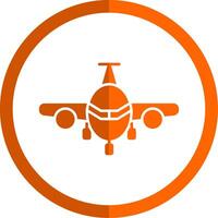 avion glyphe Orange cercle icône vecteur