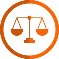 Balance glyphe Orange cercle icône vecteur