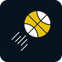 icône de deux couleurs de glyphe de basket-ball vecteur