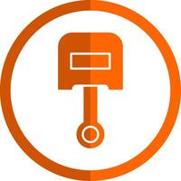 piston glyphe Orange cercle icône vecteur