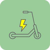 électrique scooter rempli Jaune icône vecteur
