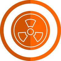 radioactivité glyphe Orange cercle icône vecteur