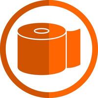 toilette papier glyphe Orange cercle icône vecteur