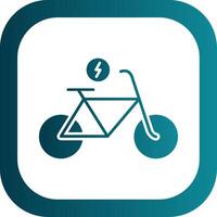 électrique vélo glyphe pente rond coin icône vecteur