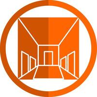 couloir glyphe Orange cercle icône vecteur
