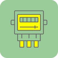 électrique mètre rempli Jaune icône vecteur