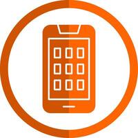 mobile glyphe Orange cercle icône vecteur