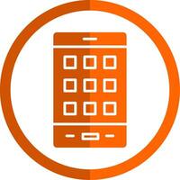 mobile téléphone glyphe Orange cercle icône vecteur