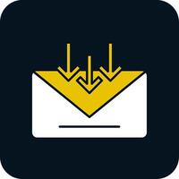 icône de deux couleurs de glyphe de courrier électronique vecteur
